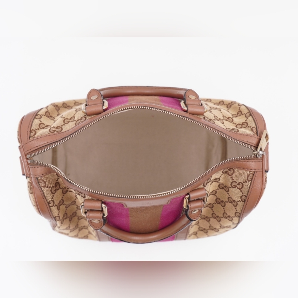 CC68 💖 GUCCI GG Monogram Vintage Web Boston - Picture 14 of 15